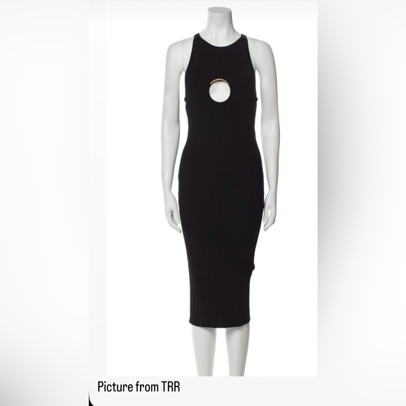 2021 Versace knit midi dress with gold ring hardware
